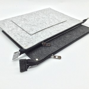 Чехол папка из войлока на молнии с наружным карманом для ноутбуков 13-13.9 дюймов