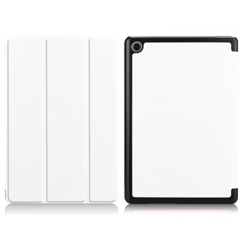 Сегментарный чехол книжка подставка на непрозрачной поликарбонатной основе для Huawei MediaPad M5 Lite Белый