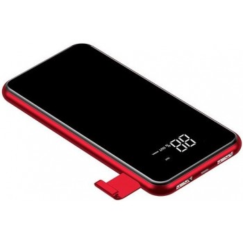 Внешний аккумулятор с функцией беспроводной зарядки Baseus Power Bank QI Wireless Charger 2A Dual USB 8000mAh Красный