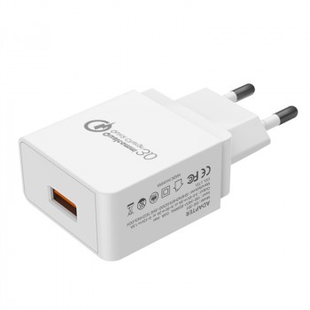 Универсальное сетевое зарядное устройство USB с поддержкой быстрой зарядки QC3.0 18Вт (6В/3А, 9В/2А, 12В/1.5А)
