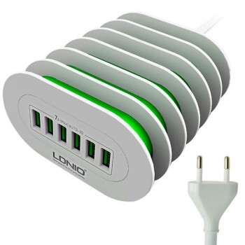 Зарядное устройство Ldnio Quick Charge 6 USB 7А (A6702) Белый
