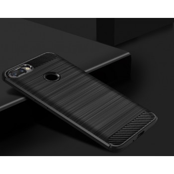 Силиконовый матовый непрозрачный чехол с текстурным покрытием Металлик для Iphone 7 Plus Черный