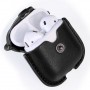 Кожаный чехол с карабином на кнопке для Apple AirPods 