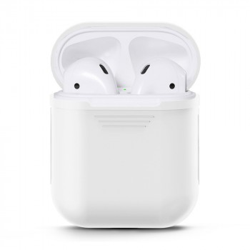 Силиконовый матовый чехол для Apple AirPods Белый