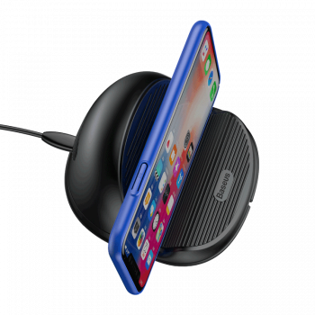 Беспроводное зарядное устройство Baseus Silicone Horizontal Desktop Wireless Charger Черный