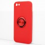 Силиконовый матовый непрозрачный чехол с встроенным кольцом-подставкой для Iphone 5/5s/SE