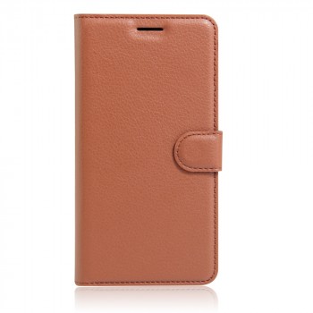 Чехол портмоне подставка на силиконовой основе с отсеком для карт на магнитной защелке для Iphone SE Коричневый