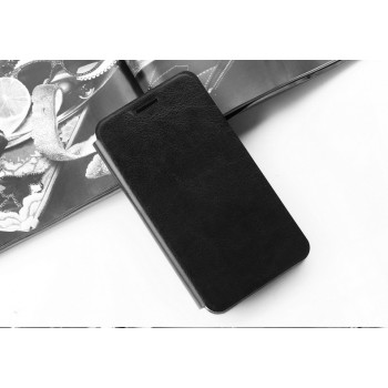 Глянцевый водоотталкивающий чехол горизонтальная книжка подставка на силиконовой основе для Xiaomi RedMi 4 Pro Черный