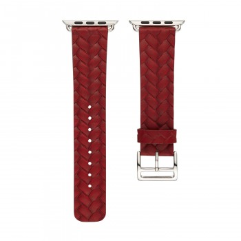 Кожаный плетеный ремешок для Apple Watch Series 4/5 40мм/Series 1/2/3 38мм Красный