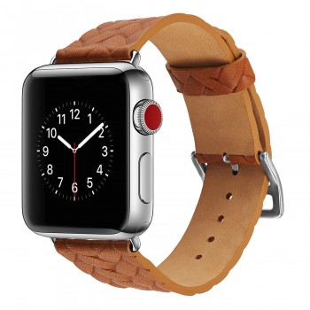 Кожаный плетеный ремешок для Apple Watch Series 4/5 40мм/Series 1/2/3 38мм