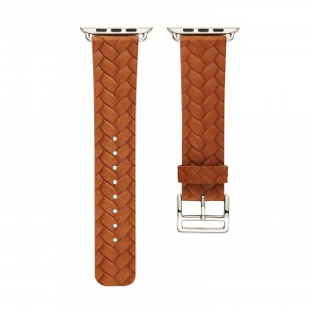 Кожаный плетеный ремешок для Apple Watch Series 4/5 44мм/Series 1/2/3 42мм Бежевый