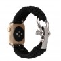 Нейлоновый ремешок ручного сплетения с застежкой из нержавеющей стали для Apple Watch Series 4/5 44мм/Series 1/2/3 42мм, цвет Черный