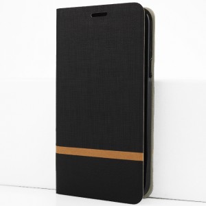 Флип чехол-книжка для Motorola Moto G5s с текстурой ткани и функцией подставки Черный