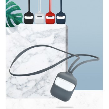 Силиконовый матовый чехол с нашейным силиконовым шнурком для Apple AirPods