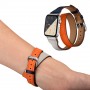 Кожаный трехцветный ремешок-браслет с двойным обхватом кисти для Apple Watch Series 4/5 40мм/Series 1/2/3 38мм