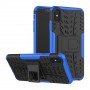 Противоударный двухкомпонентный силиконовый матовый непрозрачный чехол с поликарбонатными вставками экстрим защиты с встроенной ножкой-подставкой и текстурным покрытием Шина для Iphone Xs Max, цвет Синий
