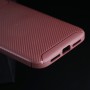 Силиконовый матовый непрозрачный чехол с текстурным покрытием Карбон для Iphone Xr, цвет Коричневый