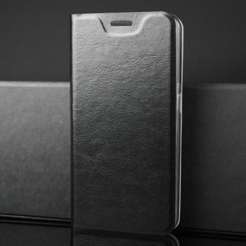 Глянцевый водоотталкивающий чехол флип подставка на силиконовой основе с отсеком для карт для Samsung Galaxy A70 Черный