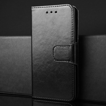 Глянцевый водоотталкивающий чехол портмоне подставка для Xiaomi RedMi 4 с магнитной защелкой и отделениями для карт Черный