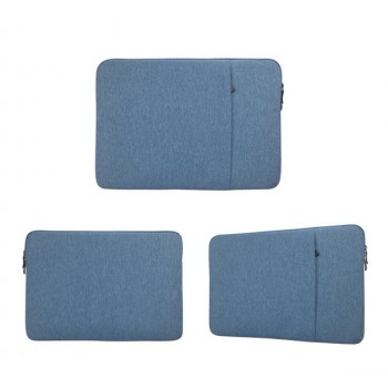 Чехол папка из влагостойкого текстиля с наружным карманом для ноутбуков 13-13.9 дюймов Голубой