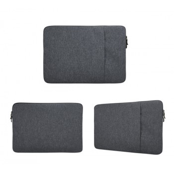 Чехол папка из влагостойкого текстиля с наружным карманом для ноутбуков 13-13.9 дюймов Серый
