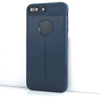 Чехол задняя накладка для Iphone 8 Plus/7 с текстурой кожи Синий