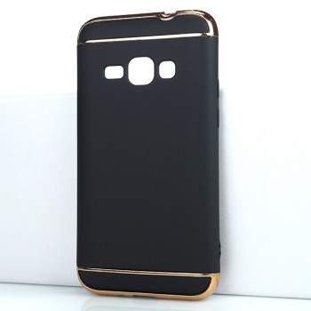Двухкомпонентный сборный пластиковый матовый чехол для Samsung Galaxy J5 Черный