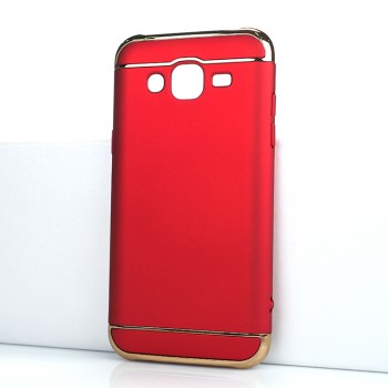 Двухкомпонентный сборный пластиковый матовый чехол для Samsung Galaxy J5 Красный