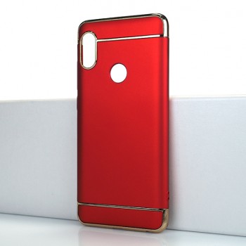 Сборный матовый пластиковый чехол для Xiaomi RedMi Note 5 Pro/ Красный