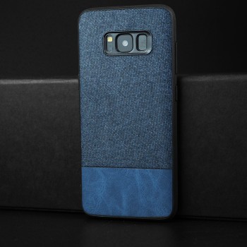 Силиконовый матовый непрозрачный чехол с текстурным покрытием Ткань для Samsung Galaxy S8 Синий