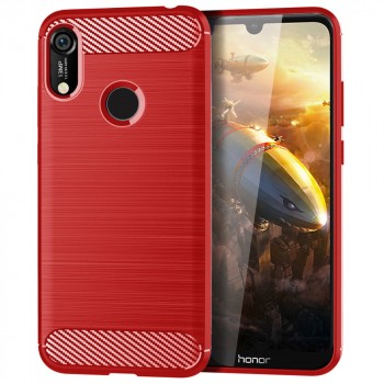 Матовый силиконовый чехол для Huawei Honor 8A/Y6s/Y6 (2019) с текстурным покрытием металлик Красный