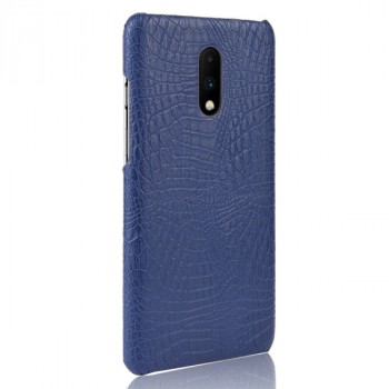 Чехол задняя накладка для OnePlus 7 с текстурой кожи Синий