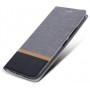 Чехол горизонтальная книжка подставка на силиконовой основе с тканевым покрытием для OnePlus 7