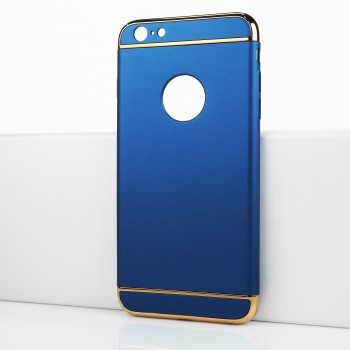 Двухкомпонентный сборный пластиковый матовый чехол для Iphone 6 Plus/6s Plus Синий