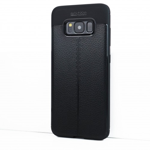 Силиконовый чехол накладка для Samsung Galaxy S8 с текстурой кожи