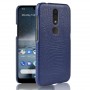 Чехол задняя накладка для Nokia 4.2 с текстурой кожи, цвет Синий