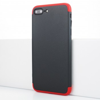 Двухкомпонентный сборный пластиковый матовый чехол для Iphone 7 Plus Красный