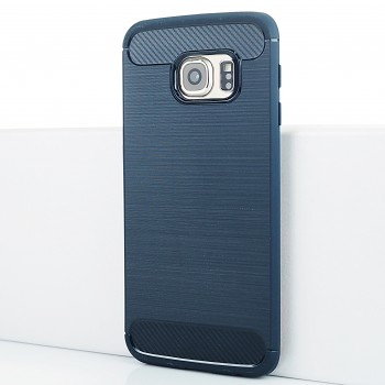 Силиконовый матовый непрозрачный чехол с текстурным покрытием Металлик для Samsung Galaxy S6 Edge