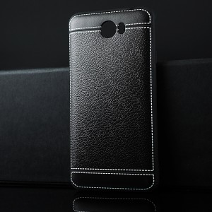 Чехол задняя накладка для Huawei Honor 5A с текстурой кожи Черный