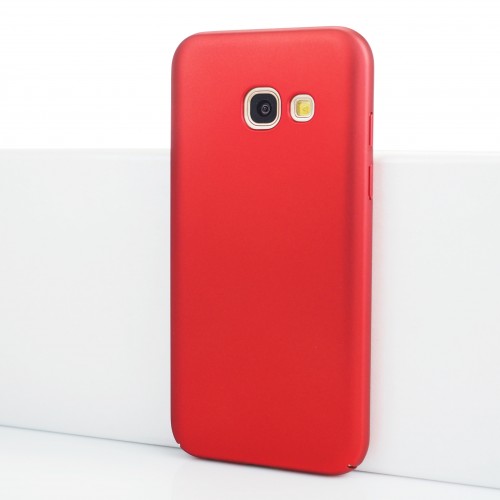 Пластиковый непрозрачный матовый чехол с улучшенной защитой элементов корпуса для Samsung Galaxy A3 (2017), цвет Красный