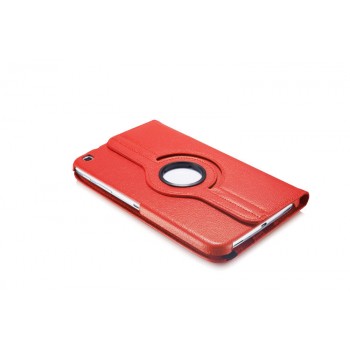 Роторный чехол книжка подставка на непрозрачной поликарбонатной основе с поддержкой кисти для Samsung Galaxy Tab 3 8.0 Красный