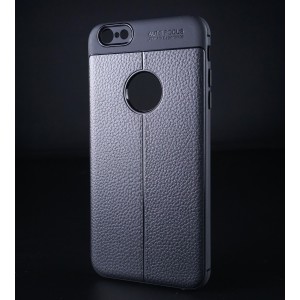 Чехол задняя накладка для Iphone 6 Plus/6s Plus с текстурой кожи Черный