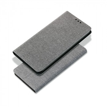 Флип чехол-книжка для Huawei Nova 5T/Honor 20 с текстурой ткани и функцией подставки Серый