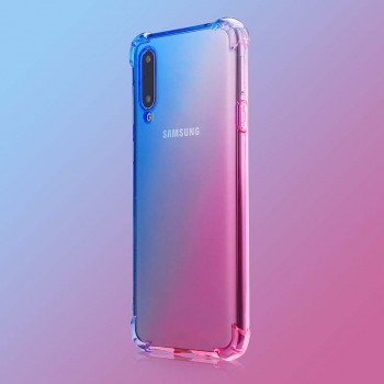 Силиконовый глянцевый полупрозрачный градиентный чехол с усиленными углами для Samsung Galaxy A50/A30s Синий