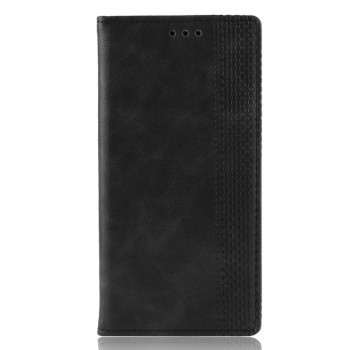 Винтажный чехол портмоне подставка для Samsung Galaxy A10 с отделениями для карт Черный