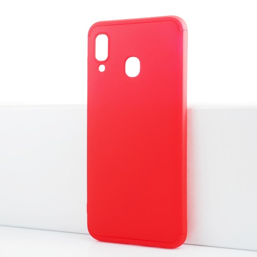 Трехкомпонентный сборный матовый пластиковый чехол для Samsung Galaxy A20/A30, цвет Красный