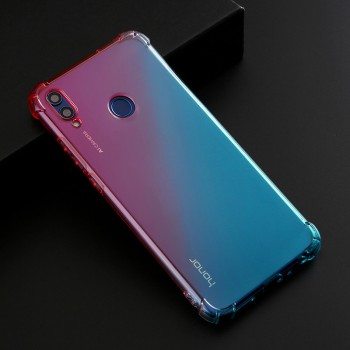 Силиконовый глянцевый полупрозрачный градиентный чехол с усиленными углами для Huawei Honor 10 Lite Пурпурный