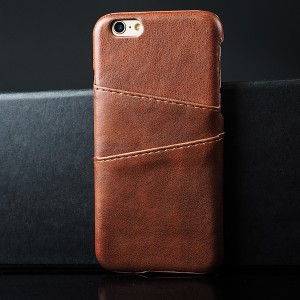 Чехол задняя накладка для Iphone 6/6s с текстурой кожи Коричневый