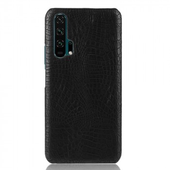 Чехол задняя накладка для Huawei Honor 20 Pro с текстурой кожи Черный