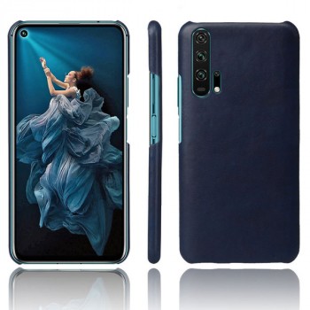 Чехол задняя накладка для Huawei Honor 20 Pro с текстурой кожи Синий